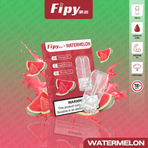 FIPY 冰感西瓜煙彈極致冰爽情境圖,西瓜與冰塊飛濺